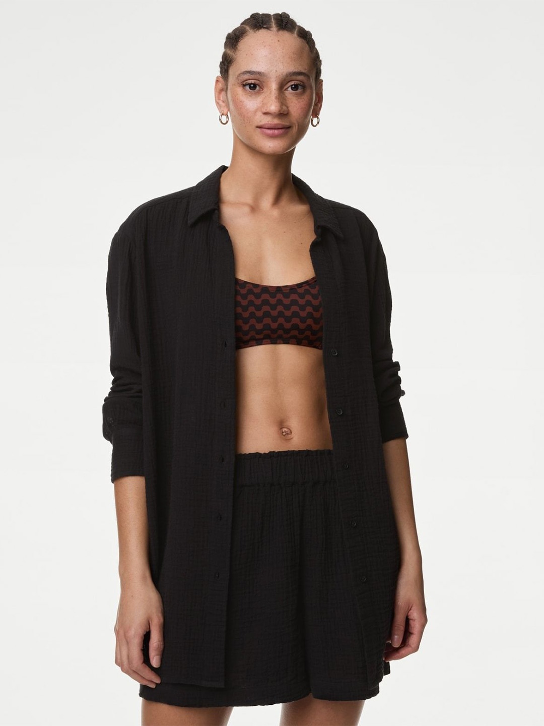 

Marks & Spencer Women Swimwear Cover up Top, Black