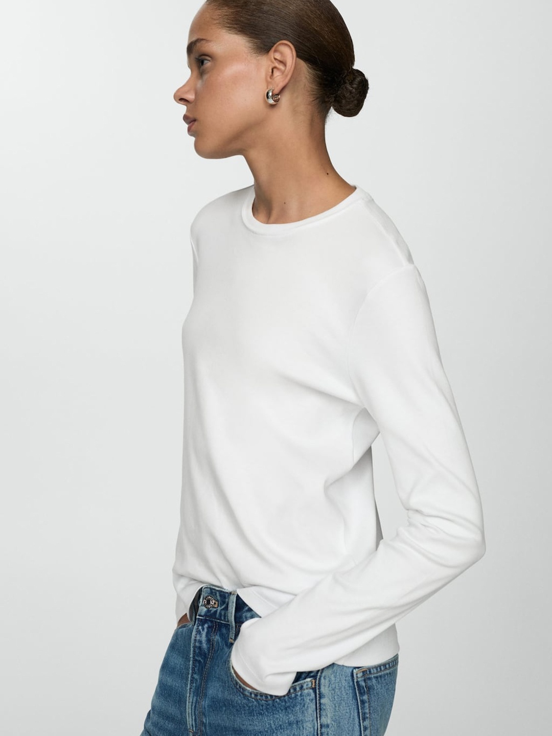 

MANGO Pure Cotton T-shirt, White