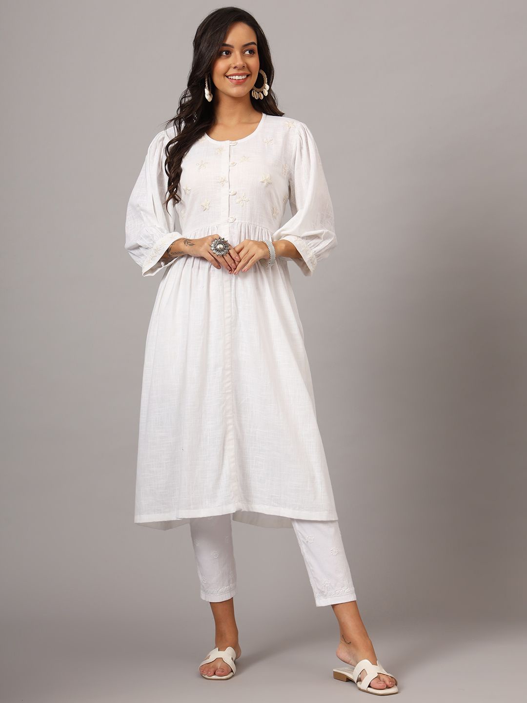 

DART STUDIO Women A-Line Midi Dress, White