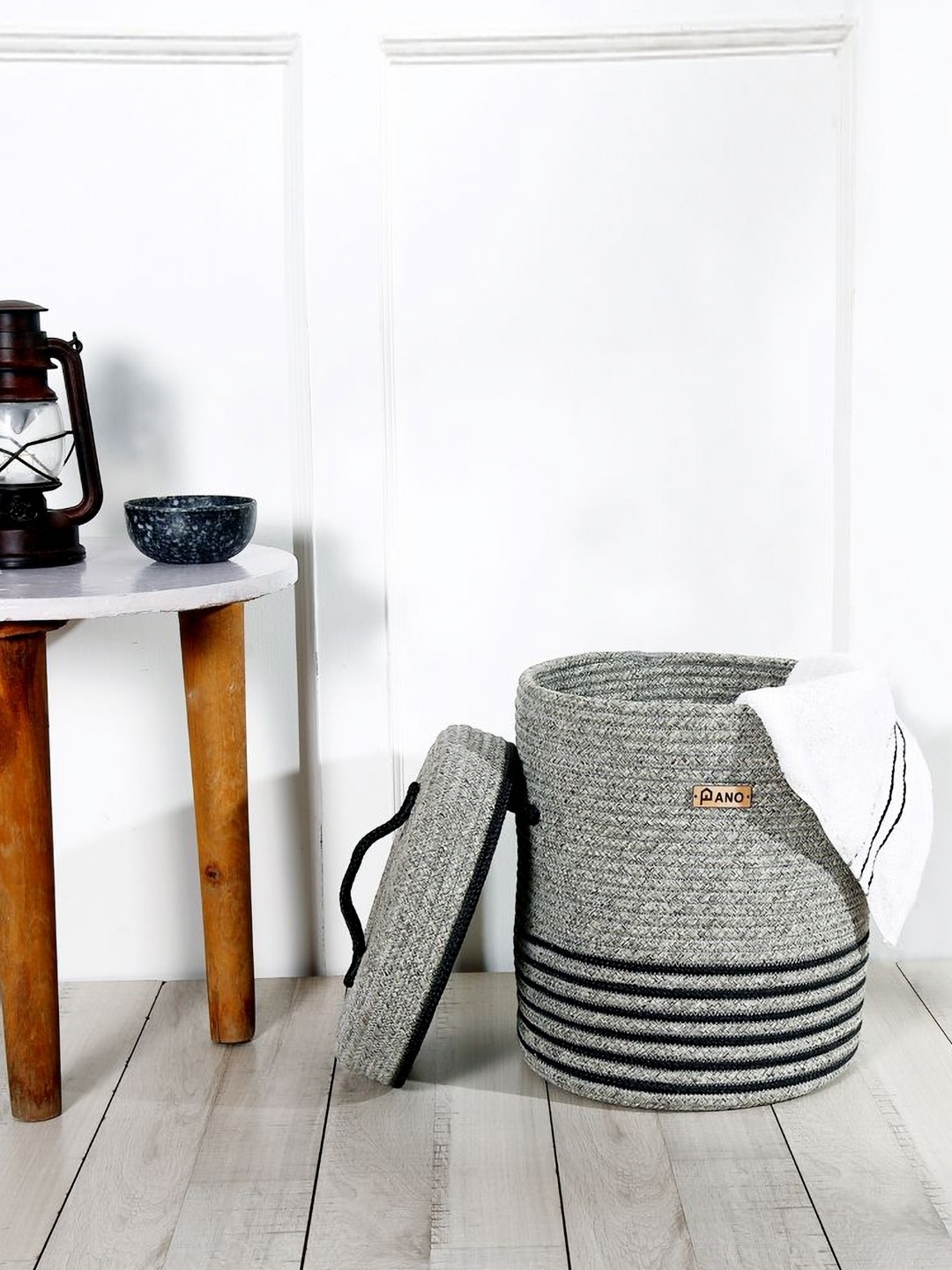 

Pano Grey Laundry Basket With Lid