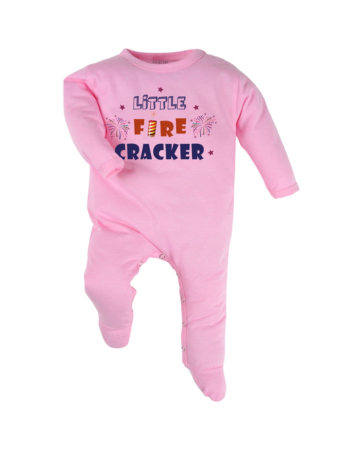 

FFLIRTYGO Kids Printed Cotton Sleepsuit, Pink