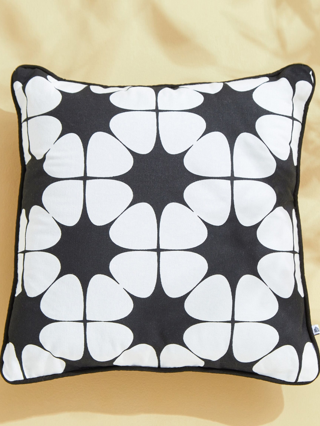 

Home Centre Midnight Melody Black & White Floral Printed Square Filled Cushion