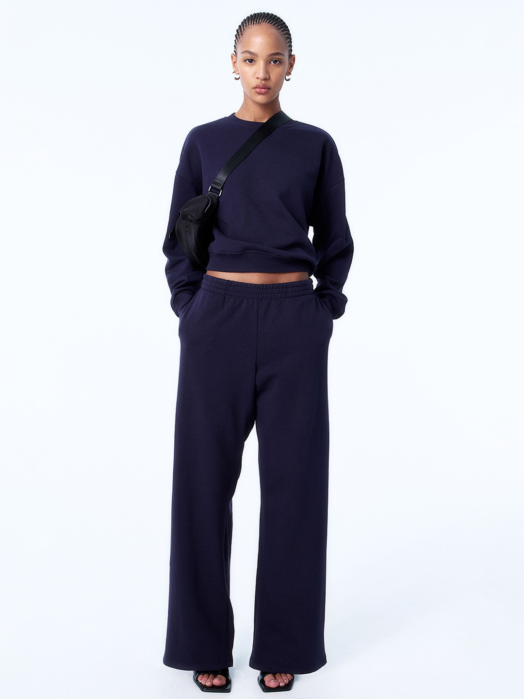 

H&M 2-Piece Sweatshirt Set, Navy blue