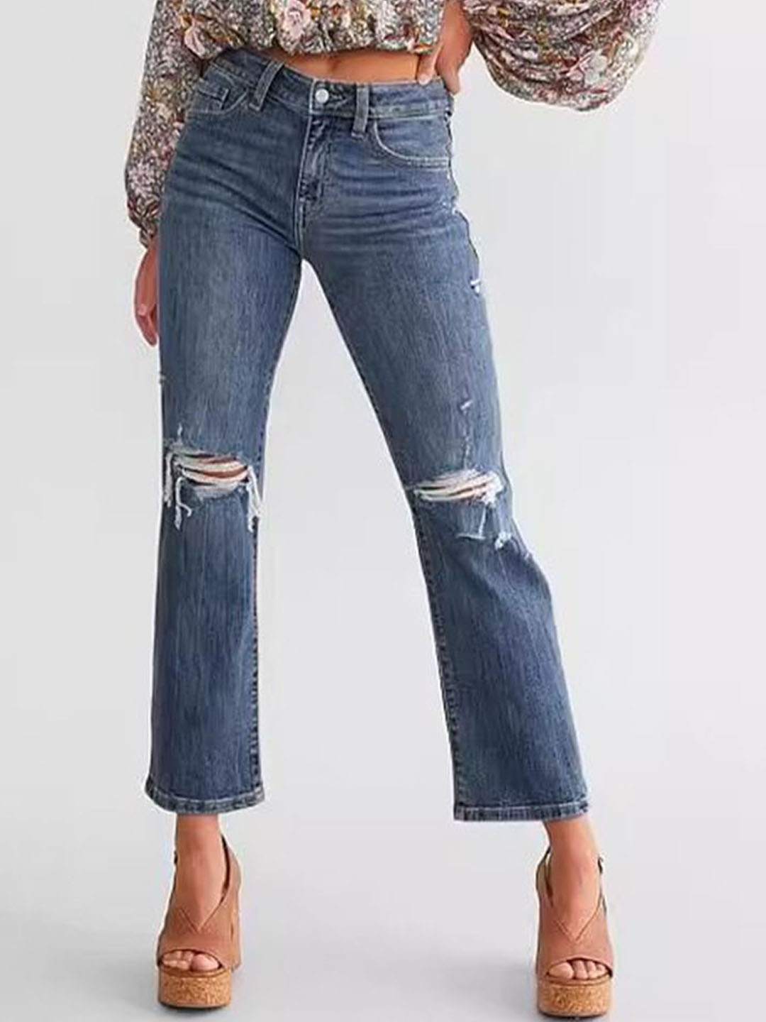 

StyleCast Women Slash Knee Stretchable Jeans, Blue