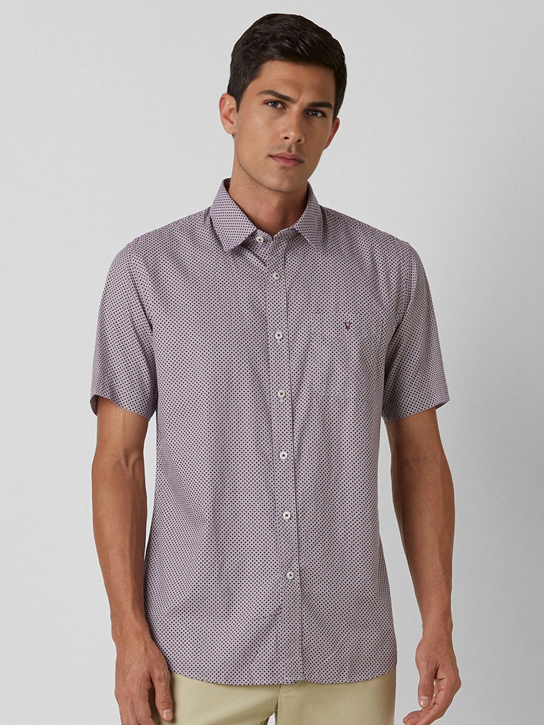 

Van Heusen Sport Men Slim Fit Opaque Printed Casual Shirt, Purple