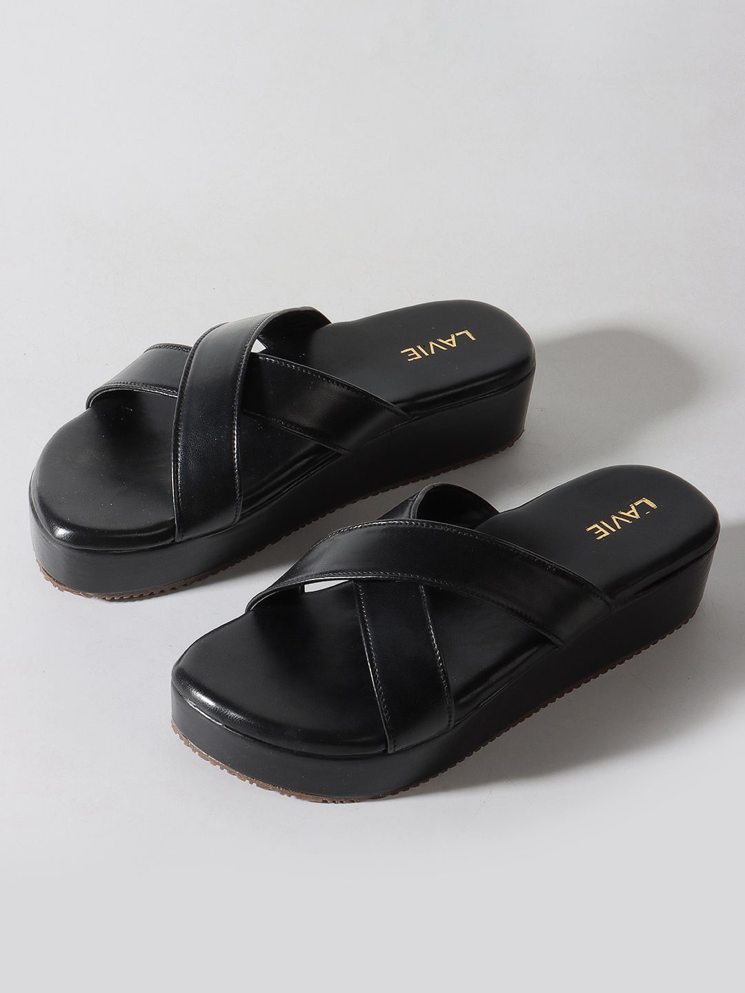 

Lavie Women Open Toe Wedge Heel Sandals, Black