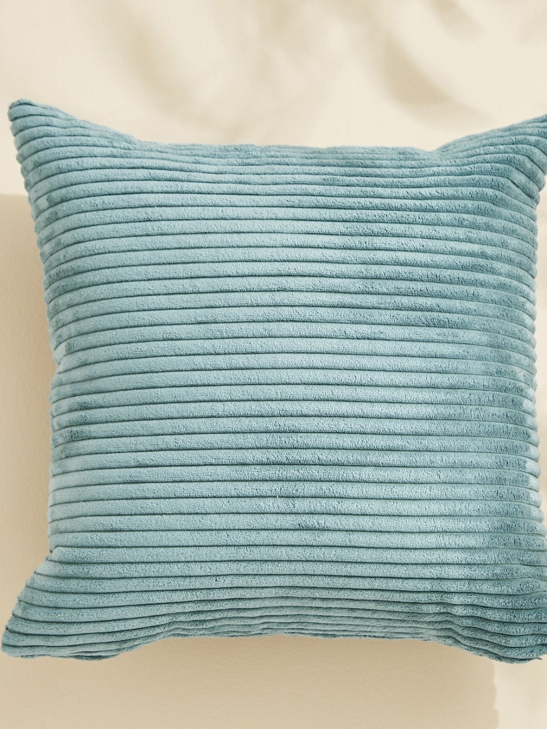 

Home Centre Blue Ribbed Square Corduroy Pre-Filled Cushions