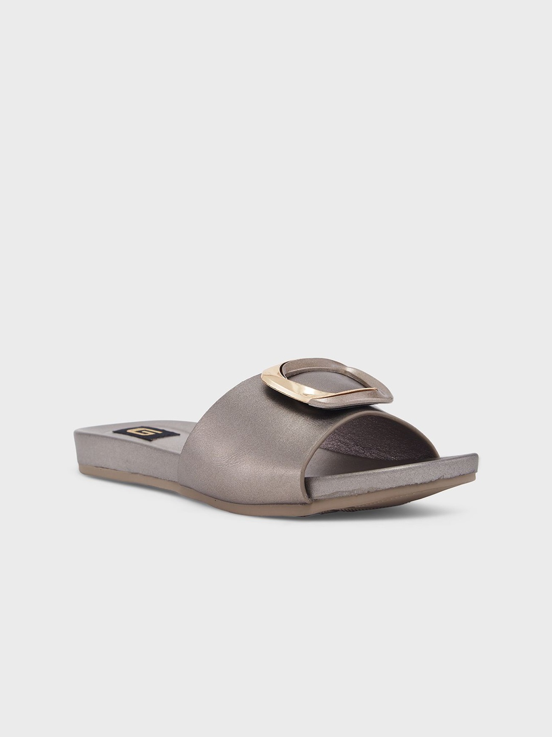 

Sole To Soul Women Colourblocked Open Toe Flats with Bows, Grey