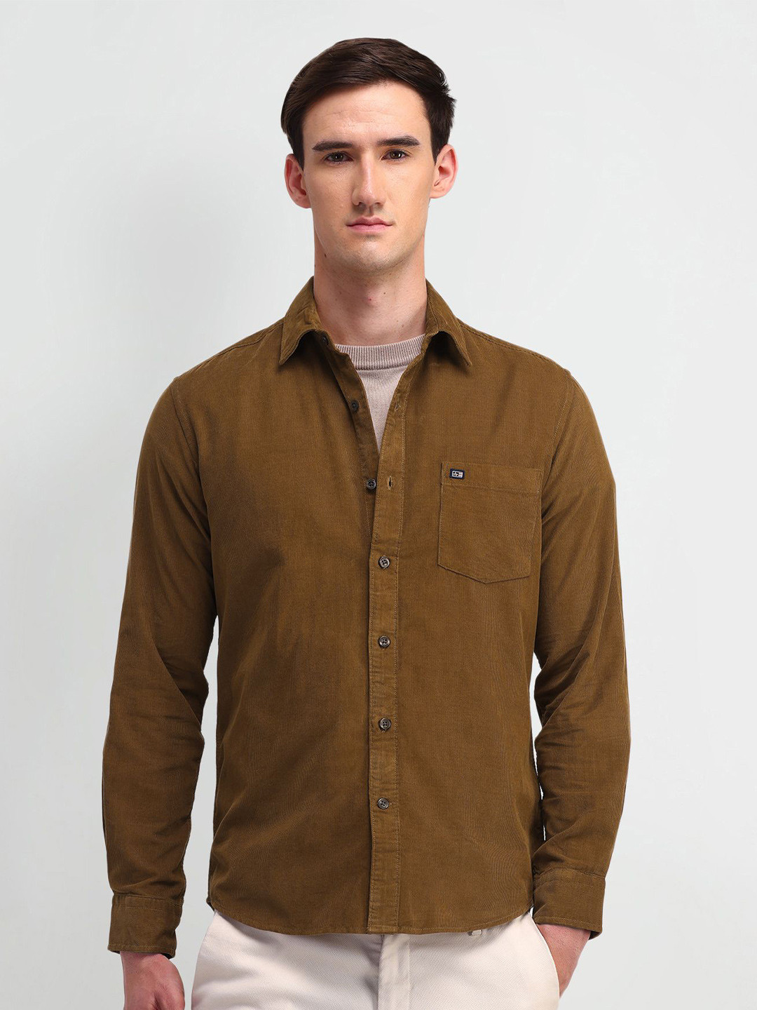 

Arrow Sport Men Manhattan Slim Fit Opaque Casual Shirt, Khaki