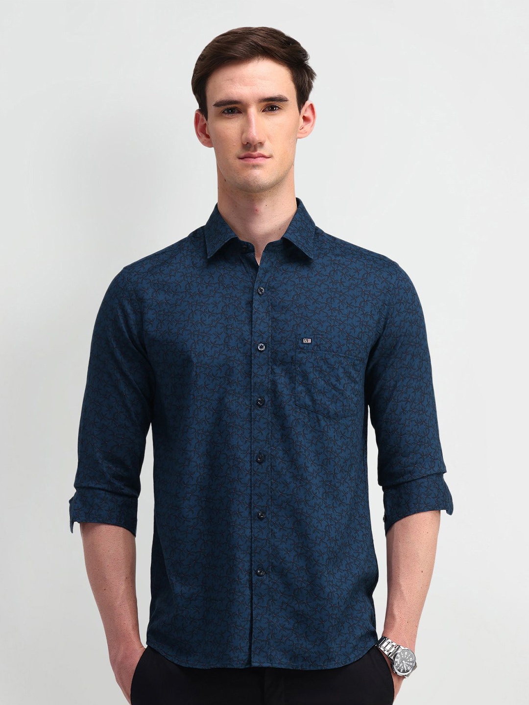 

Arrow Sport Men Manhattan Slim Fit Floral Opaque Printed Casual Shirt, Navy blue