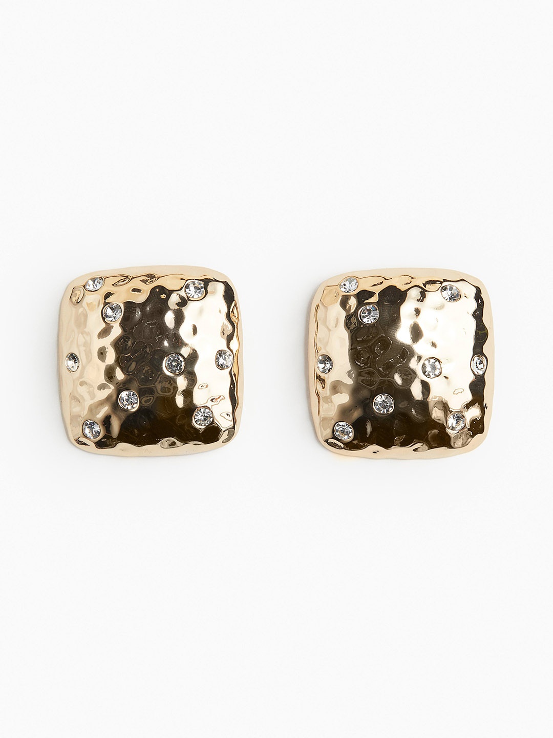 

H&M Rhinestone-Embellished Earrings, Gold