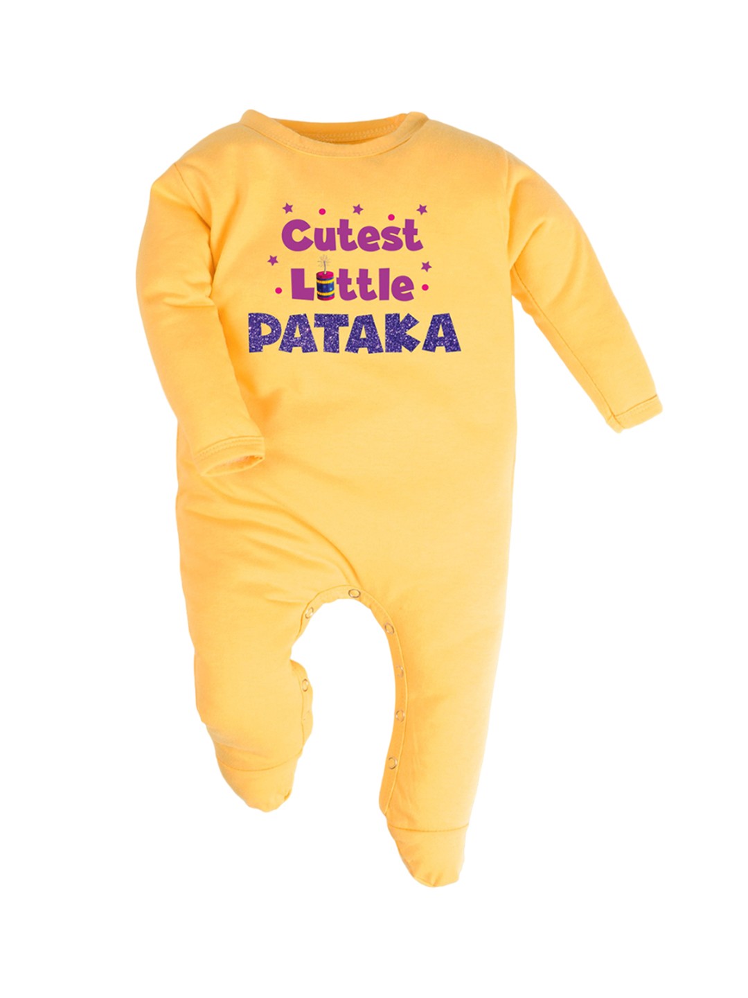 

FFLIRTYGO Kids Printed Baby Wear Cotton Sleepsuit, Yellow