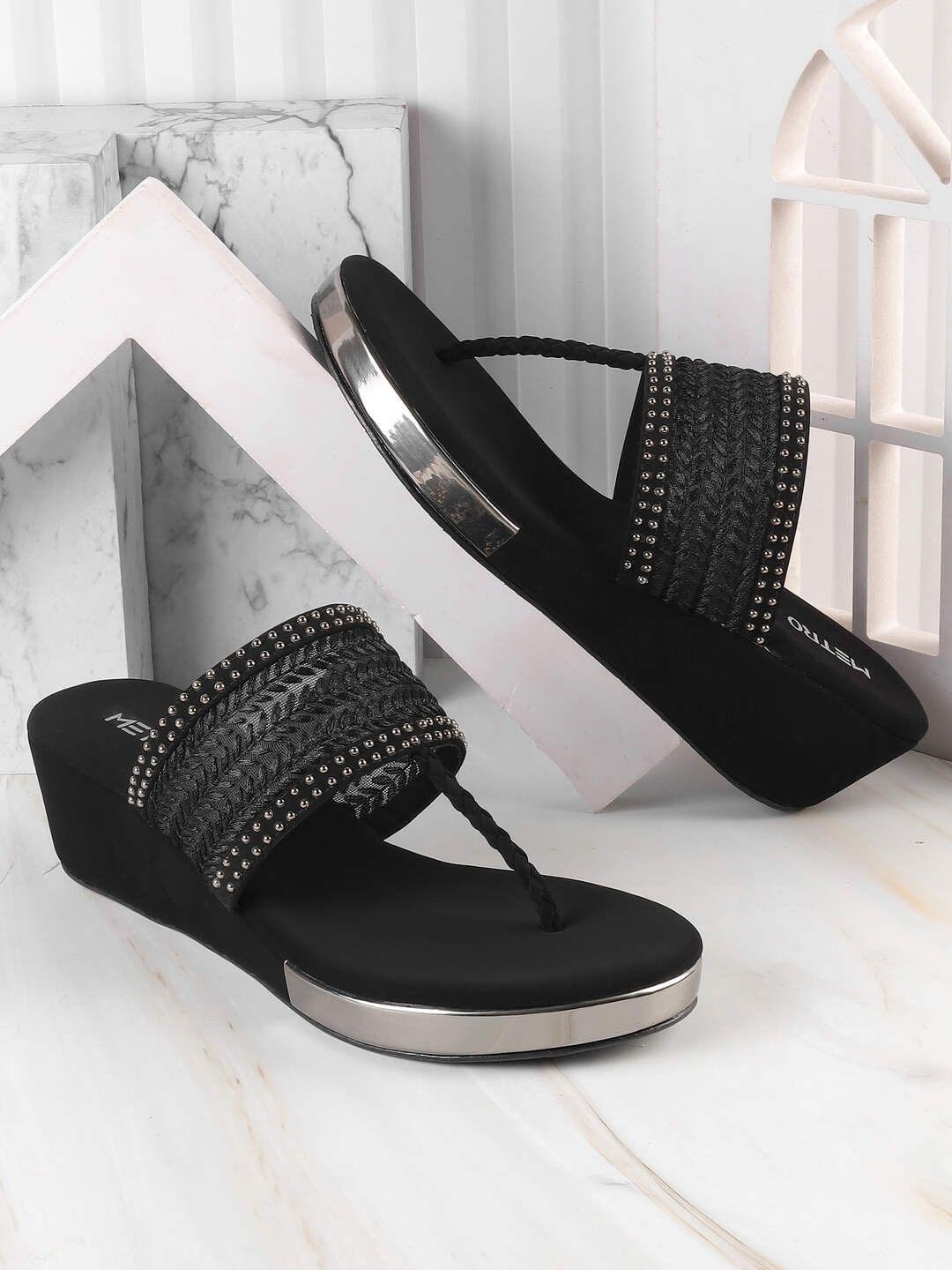

Metro Embellished Platform Pumps, Black