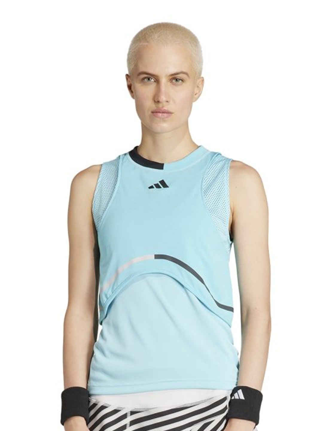 

ADIDAS Women Turquoise Blue Round Neck Sleeveless Tank Tops