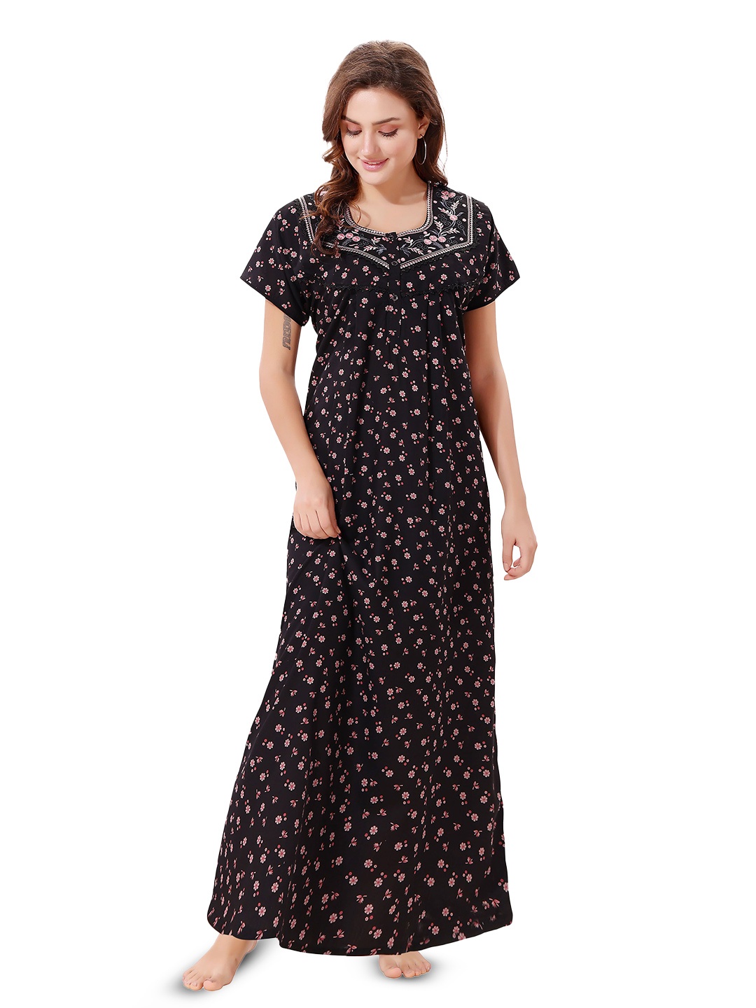 

Soulemo Printed Maxi Nightdress, Black