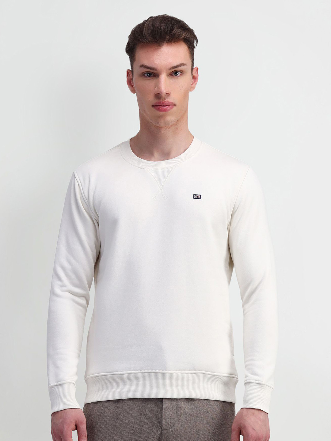 

Arrow Sport Men Long Sleeves Round Neck Sweatshirt, Off white