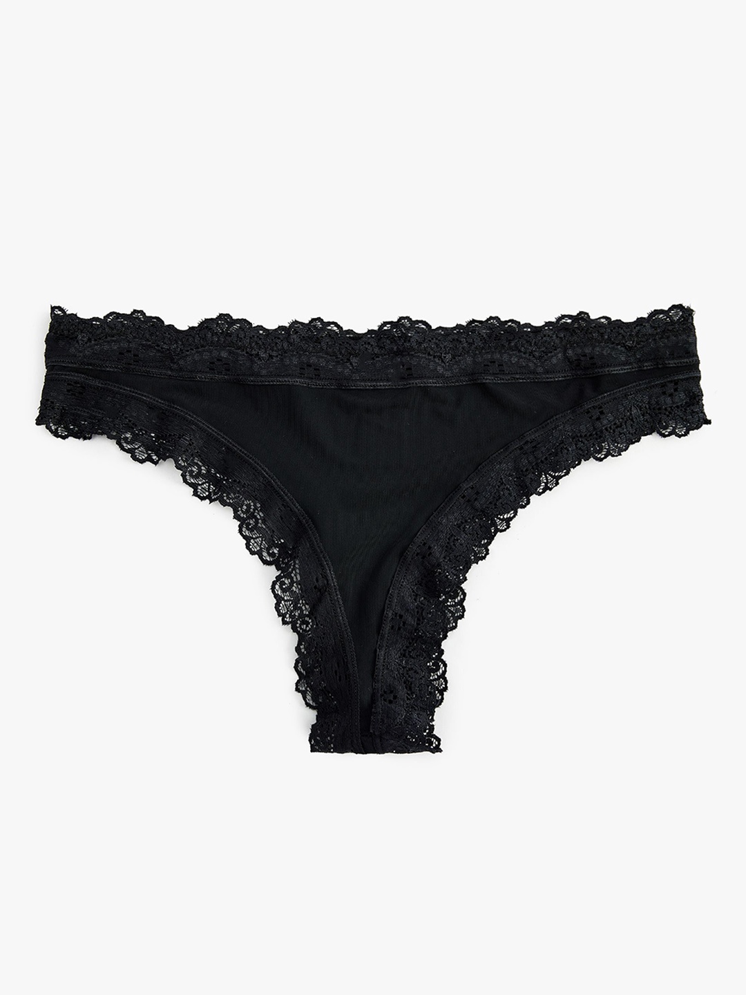 

Koton Lace Mid-Rise Basic Briefs 8684287562271, Black