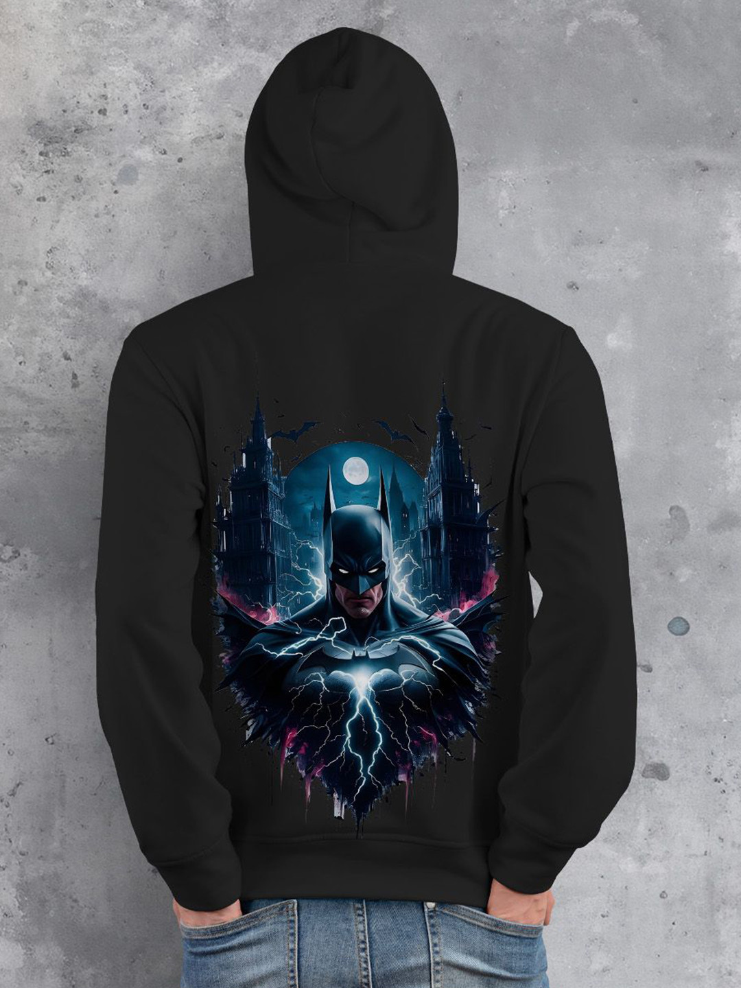 

fanideaz Men Printed Hooded Sweatshirt, Black