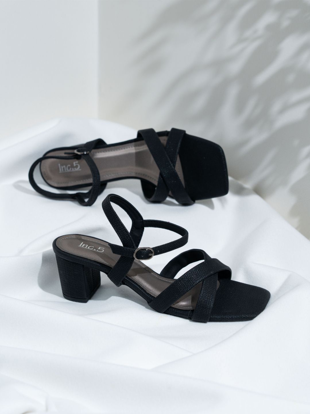 

Inc 5 Women Party Block Sandals, Black