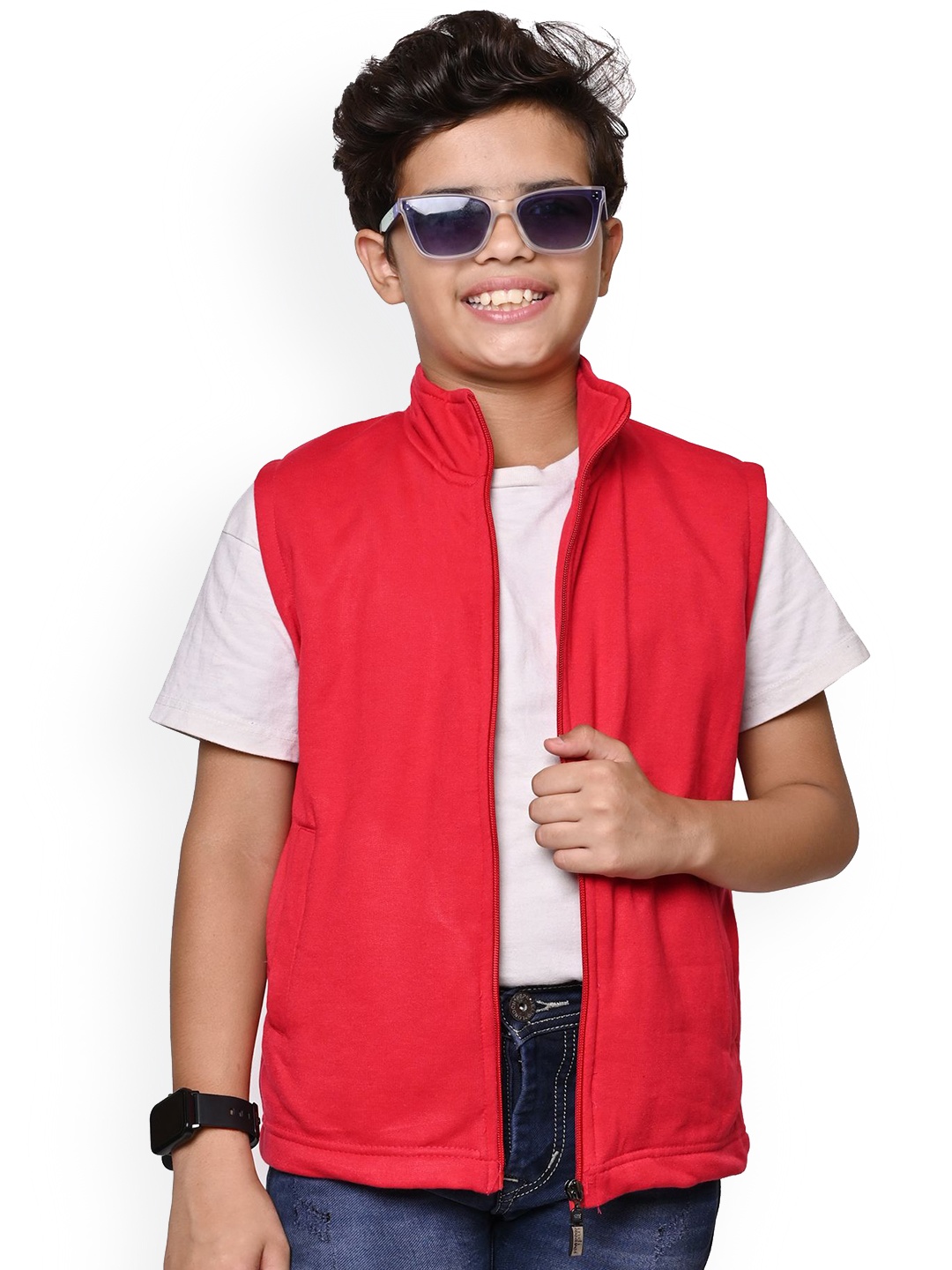 

BAESD Boys Mock Collar Solid Fleece Casual Bomber Jackets, Red