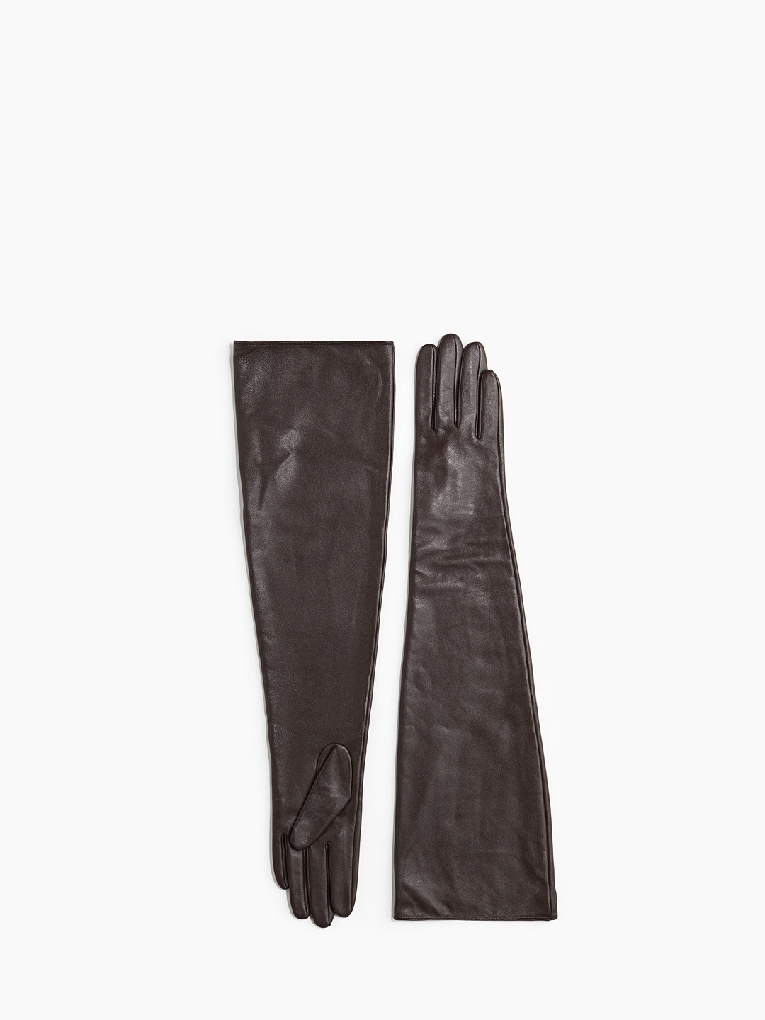 

H&M Long Leather Gloves, Brown