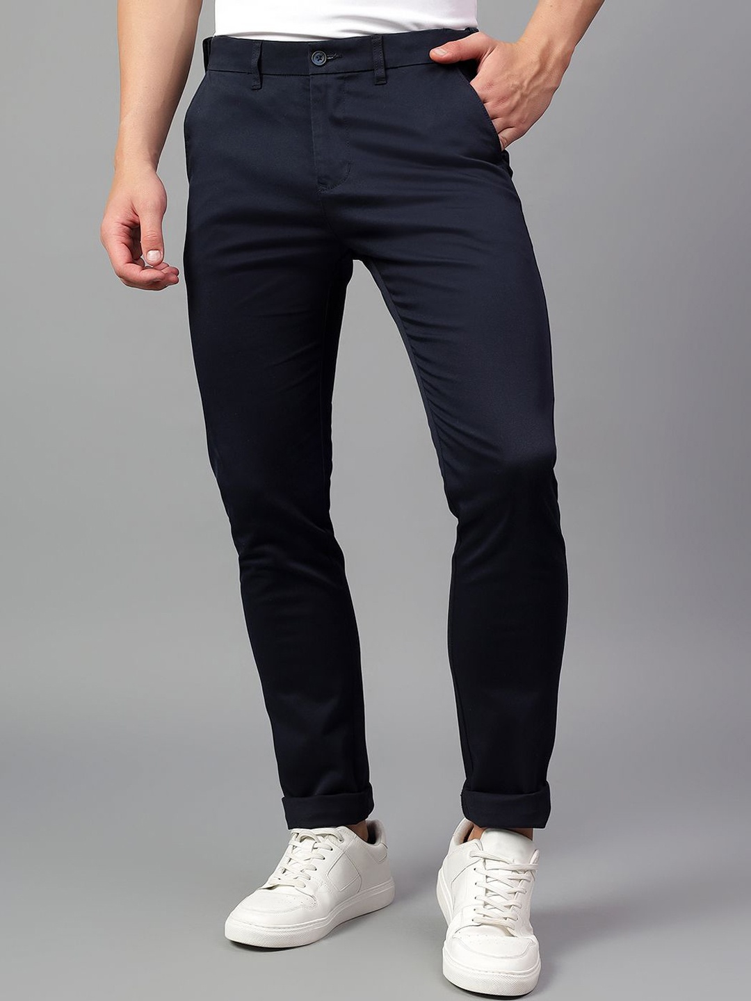 

Cantabil Men Trousers, Navy blue