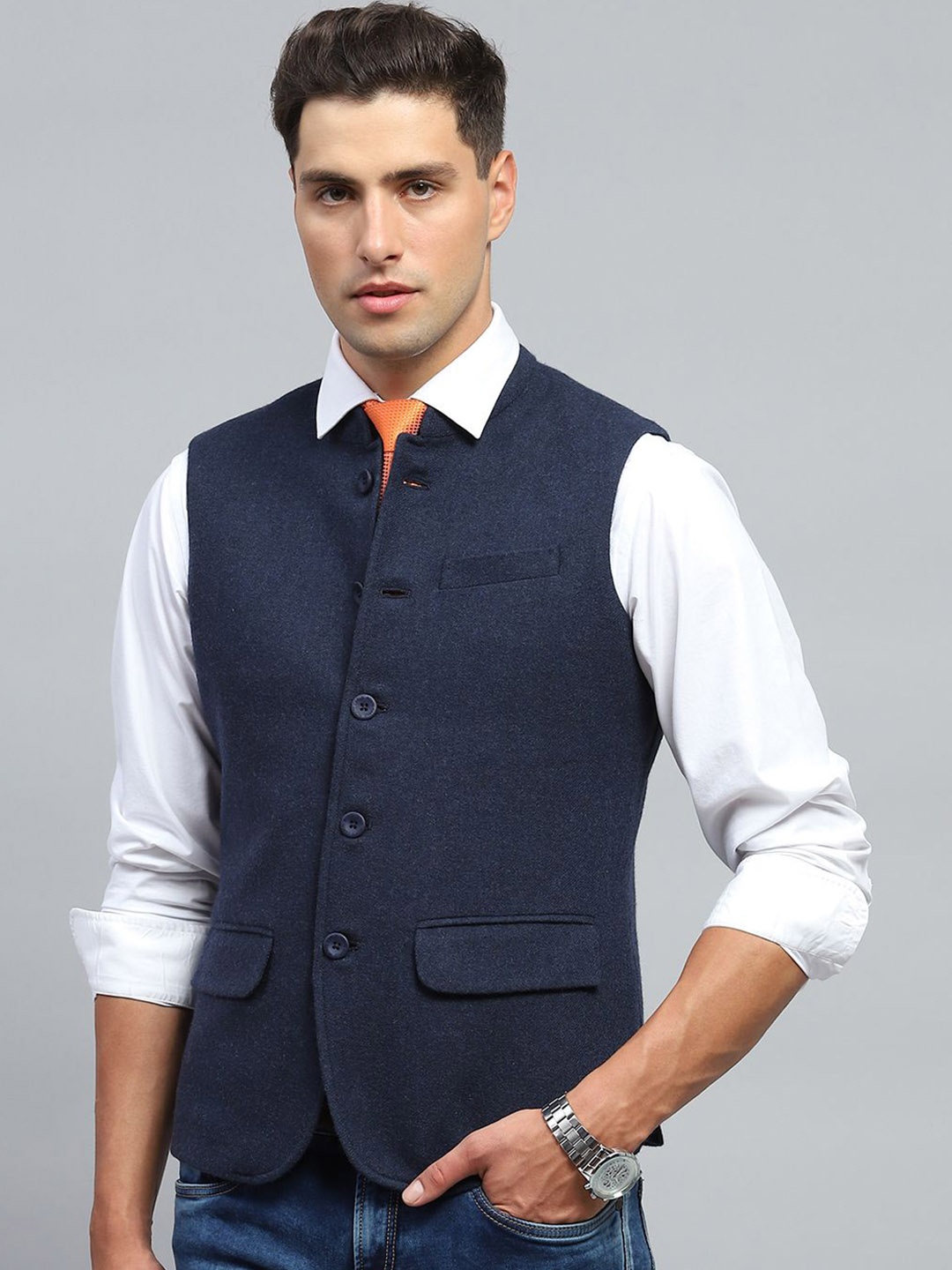 

Monte Carlo Men Woollen Tailored Jacket, Navy blue