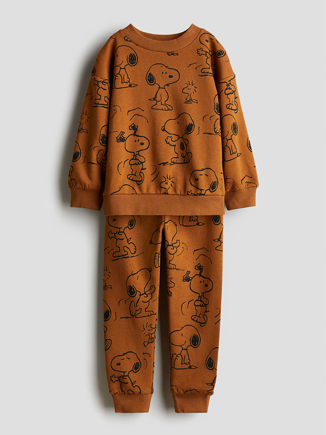 

H&M Boys 2-Piece Printed Sweatshirt Set, Brown