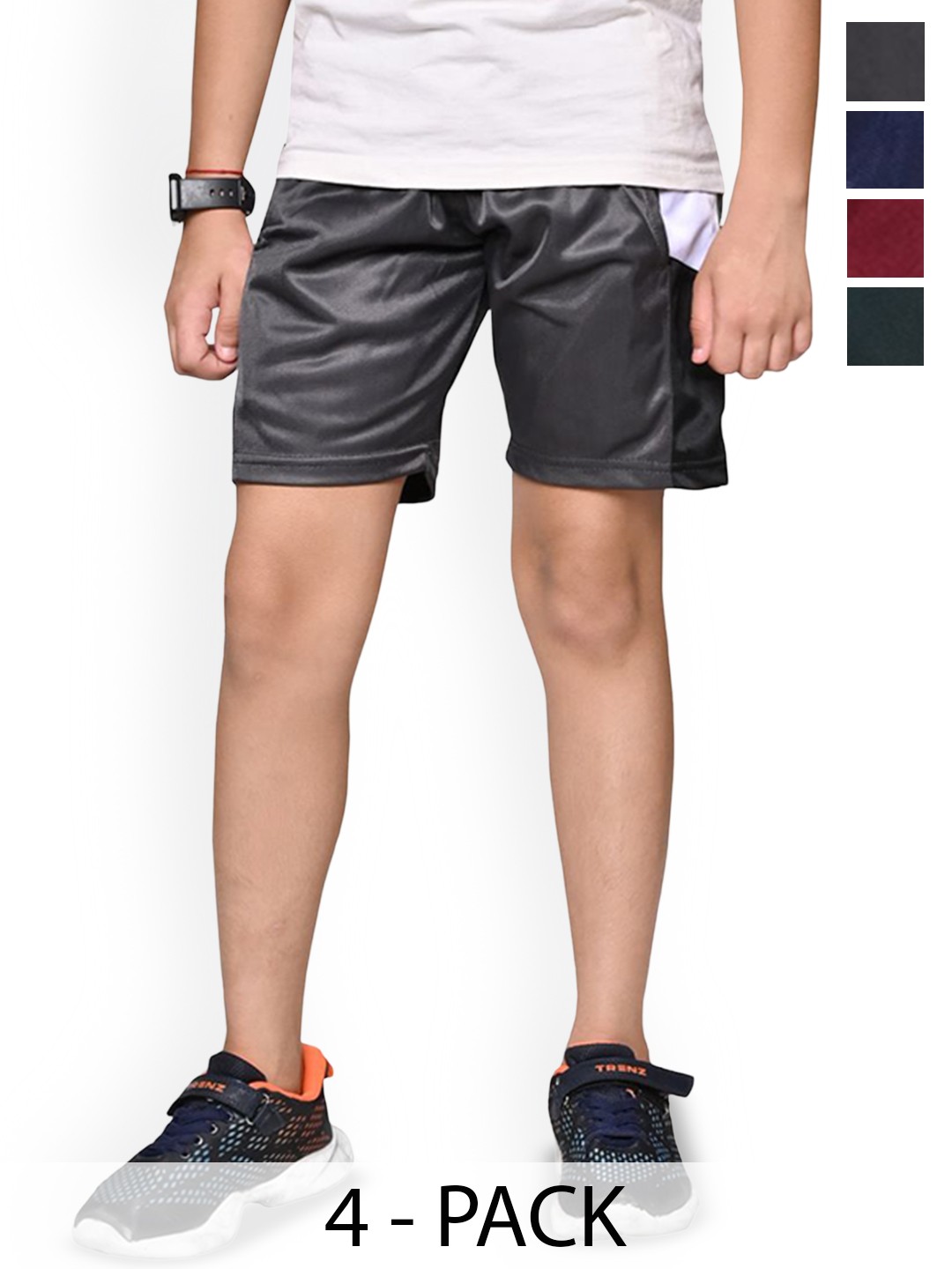 

BAESD Boys Pack Of 4 High-Rise Shorts, Black