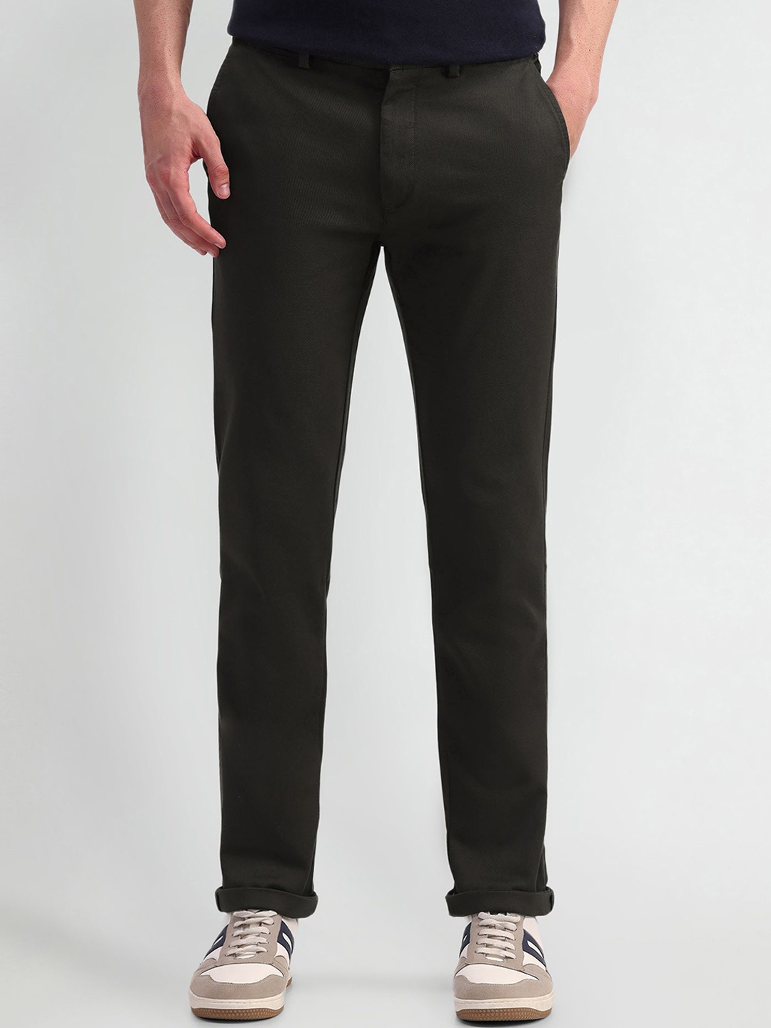 

Arrow Sport Men Urban Slim Slim Fit Trousers, Olive