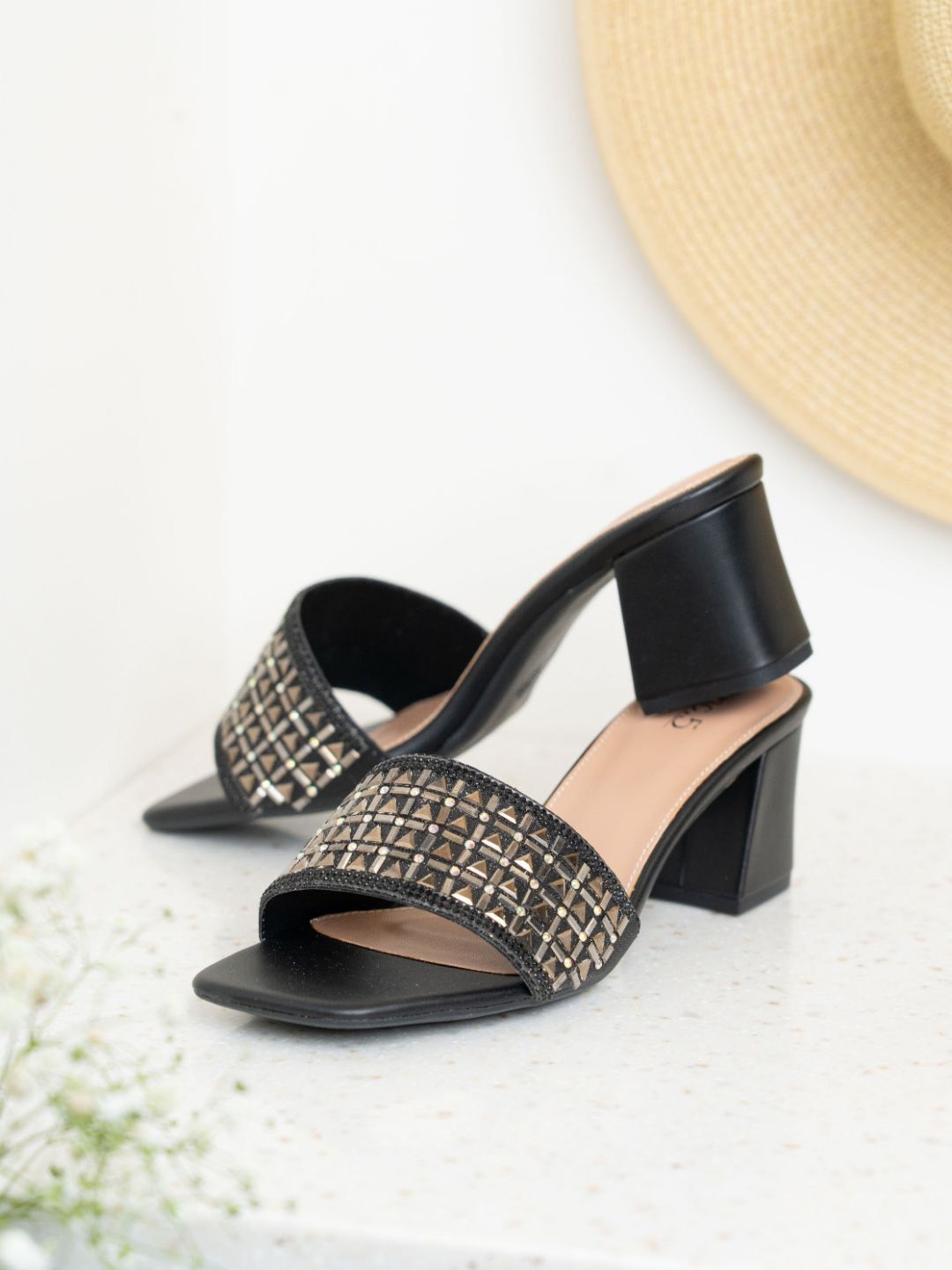 

Inc 5 Women Party Block Mules, Black