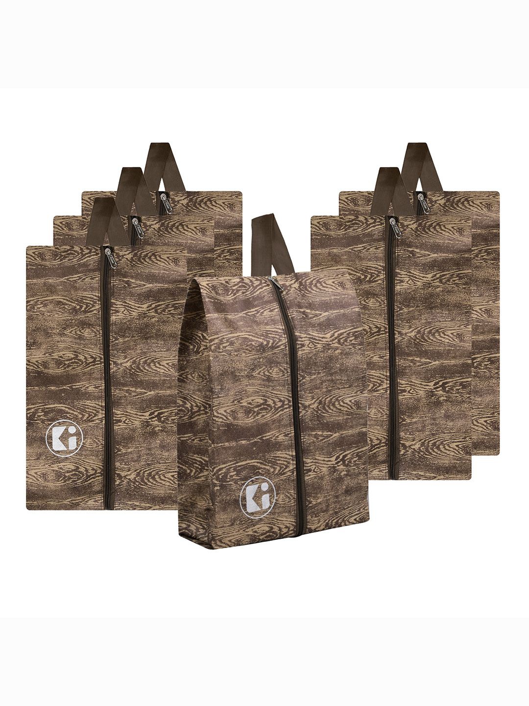 

Kuber Industries Pack Of 6 Water Proof Shoe Bag, Brown
