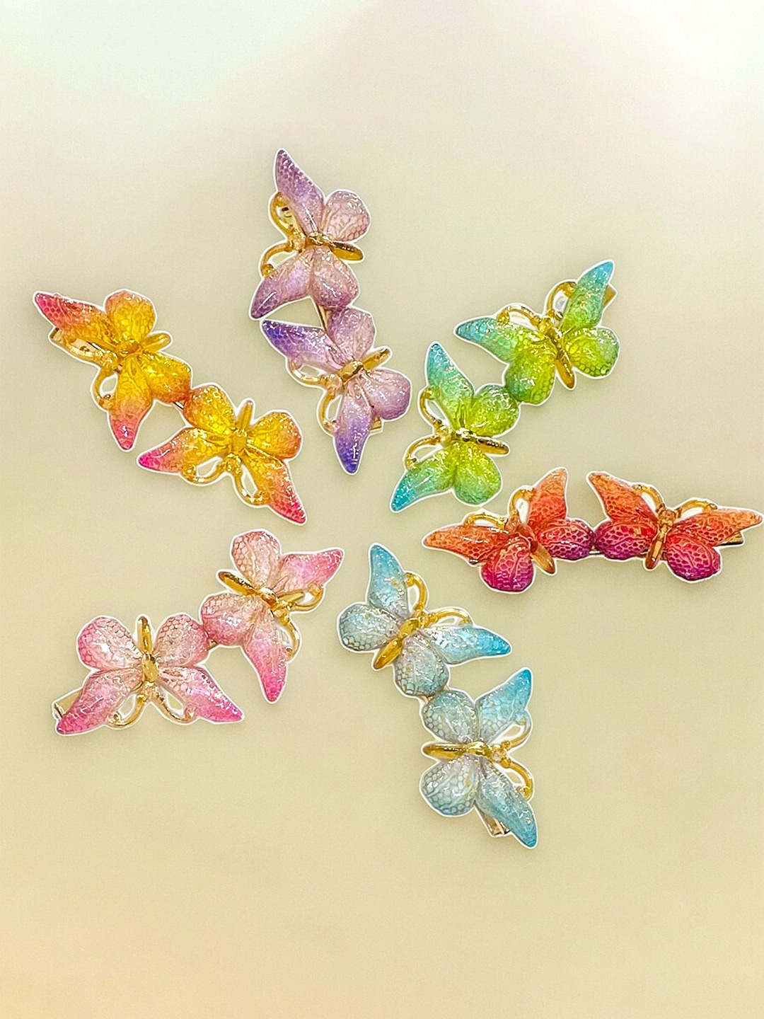 

Samsara Couture Girls Set of 6 Alligator Hair Clip, Green