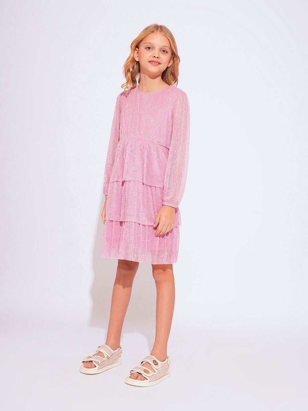 

Vero Moda Puff Sleeve Fit & Flare Dress, Pink