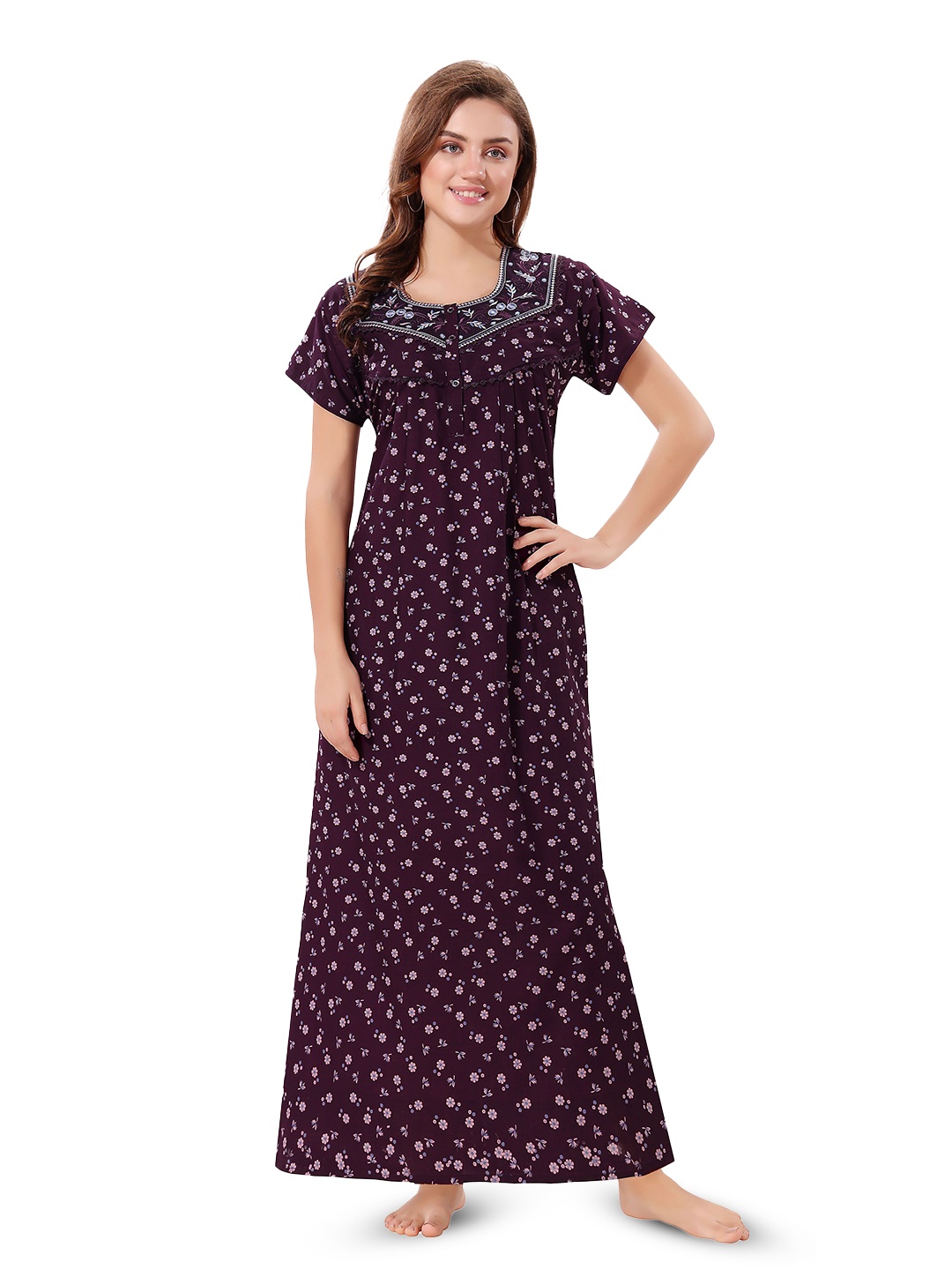

Soulemo Printed Maxi Nightdress, Purple