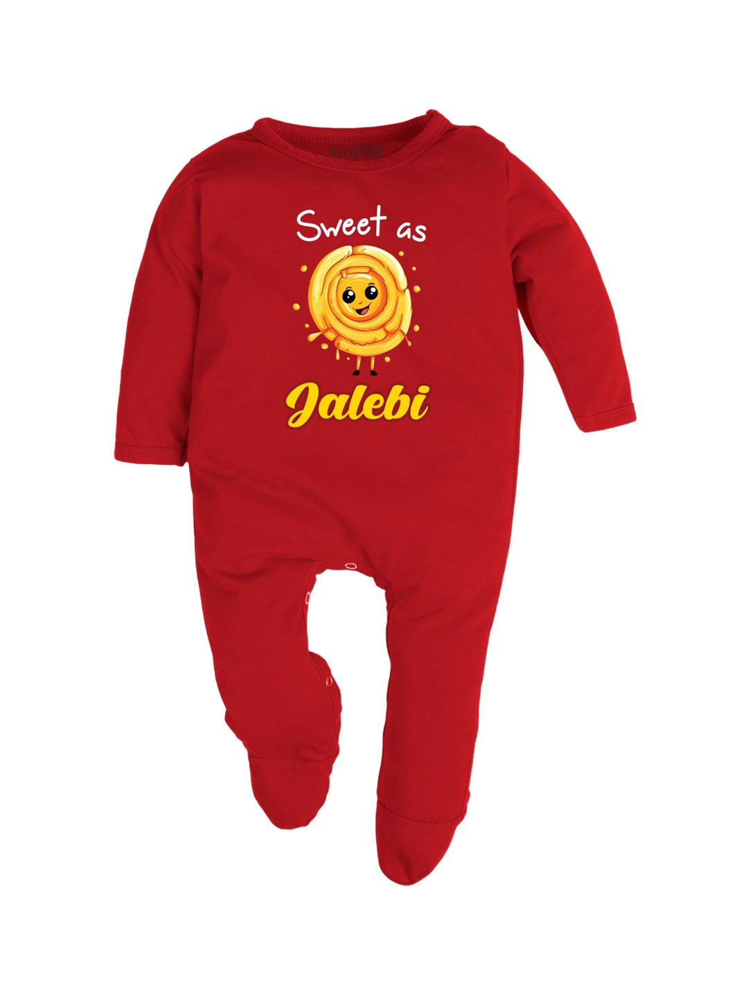 

FFLIRTYGO Kids Printed Full Sleeves Cotton Sleepsuit, Red