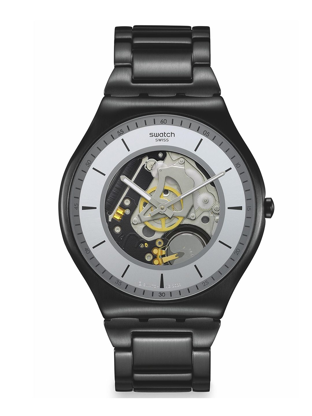 

Swatch Unisex Skeleton Dial & Bracelet Style Straps Analogue Watch SS07B113G_SWATCHWATCH, Black