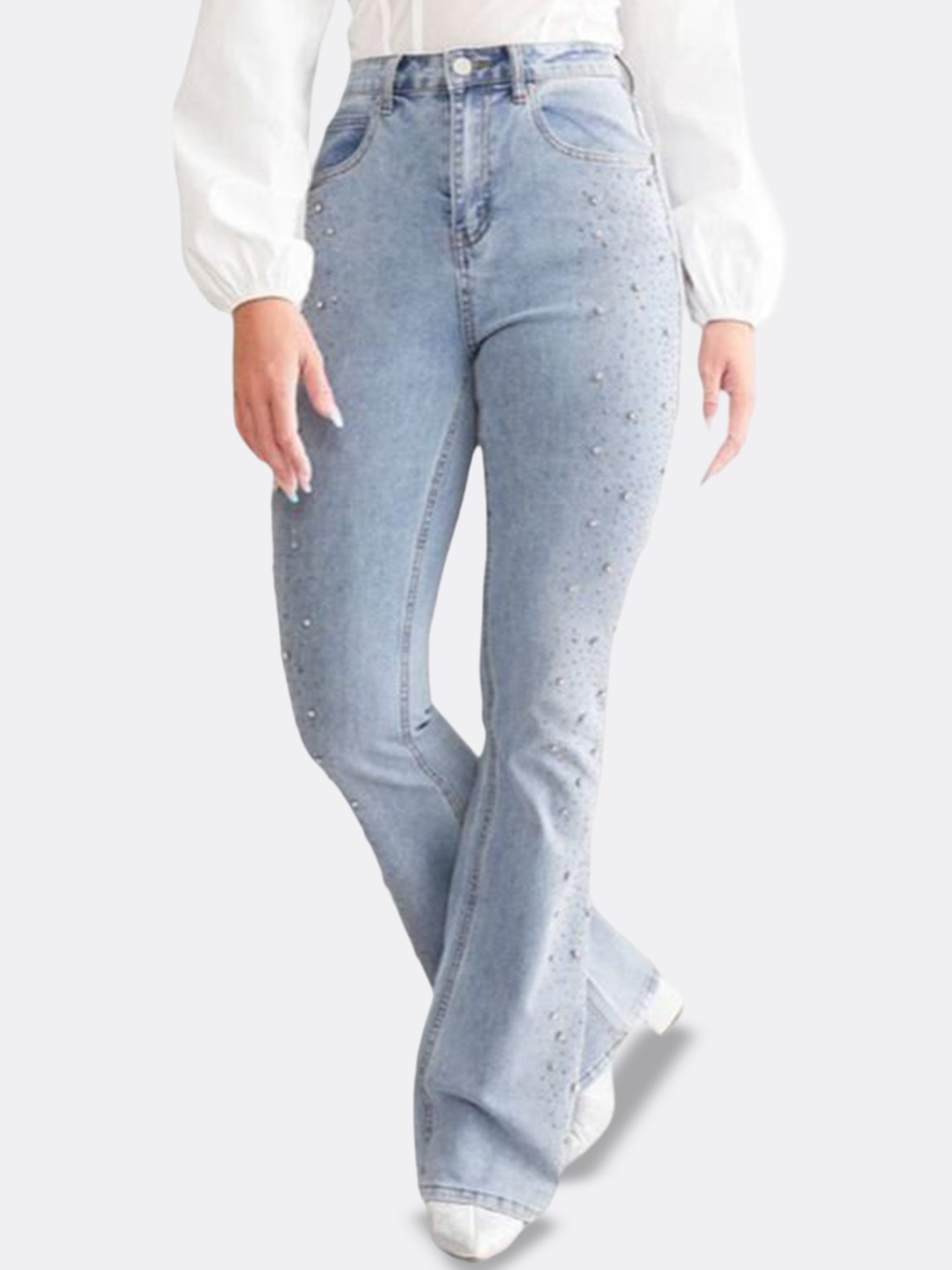 

StyleCast Women Relaxed Fit Embellished Stretchable Jeans, Blue