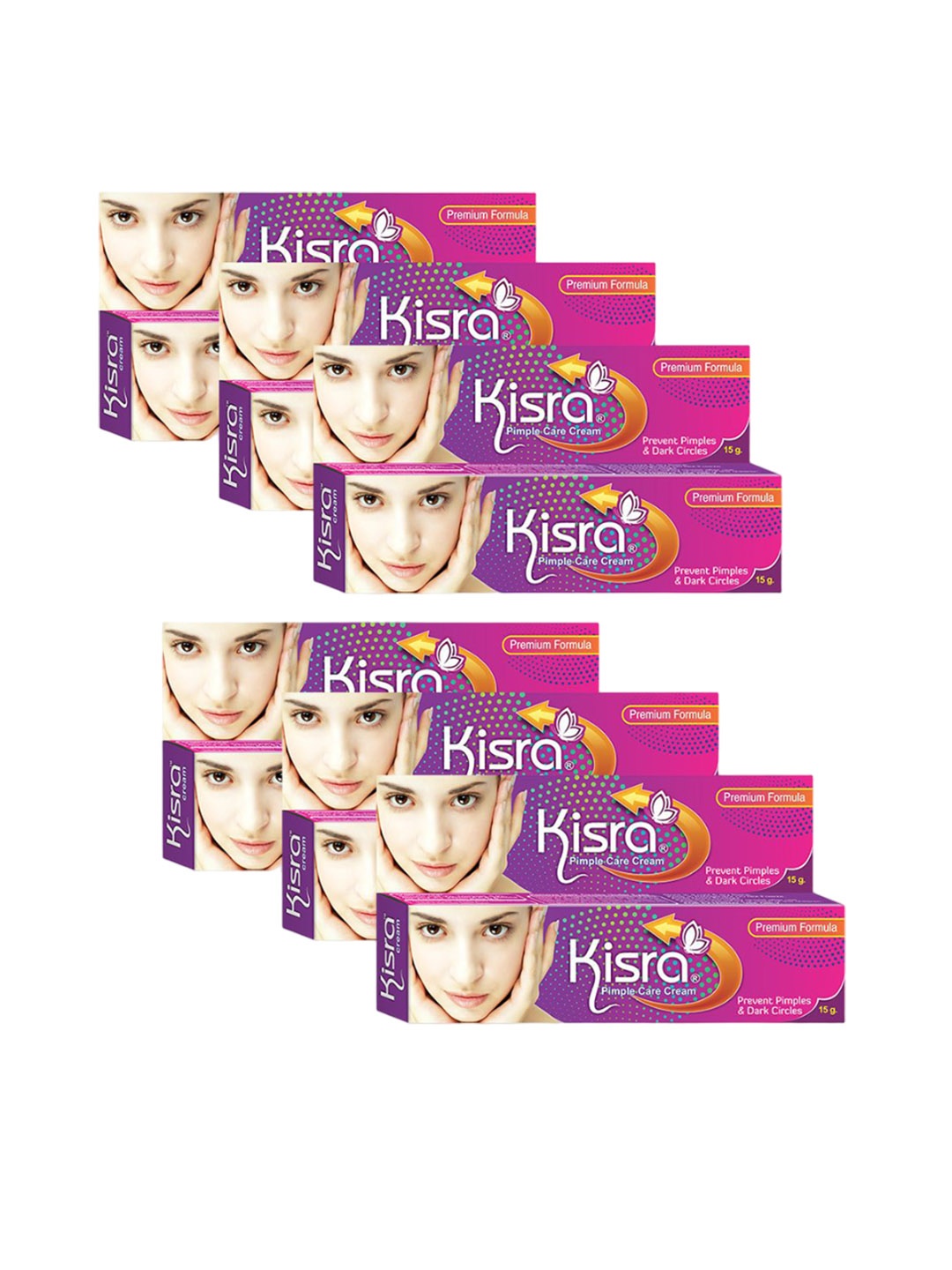 

KISRA Set Of 6 Premium Pimple Care Cream- 15 gm Each, White