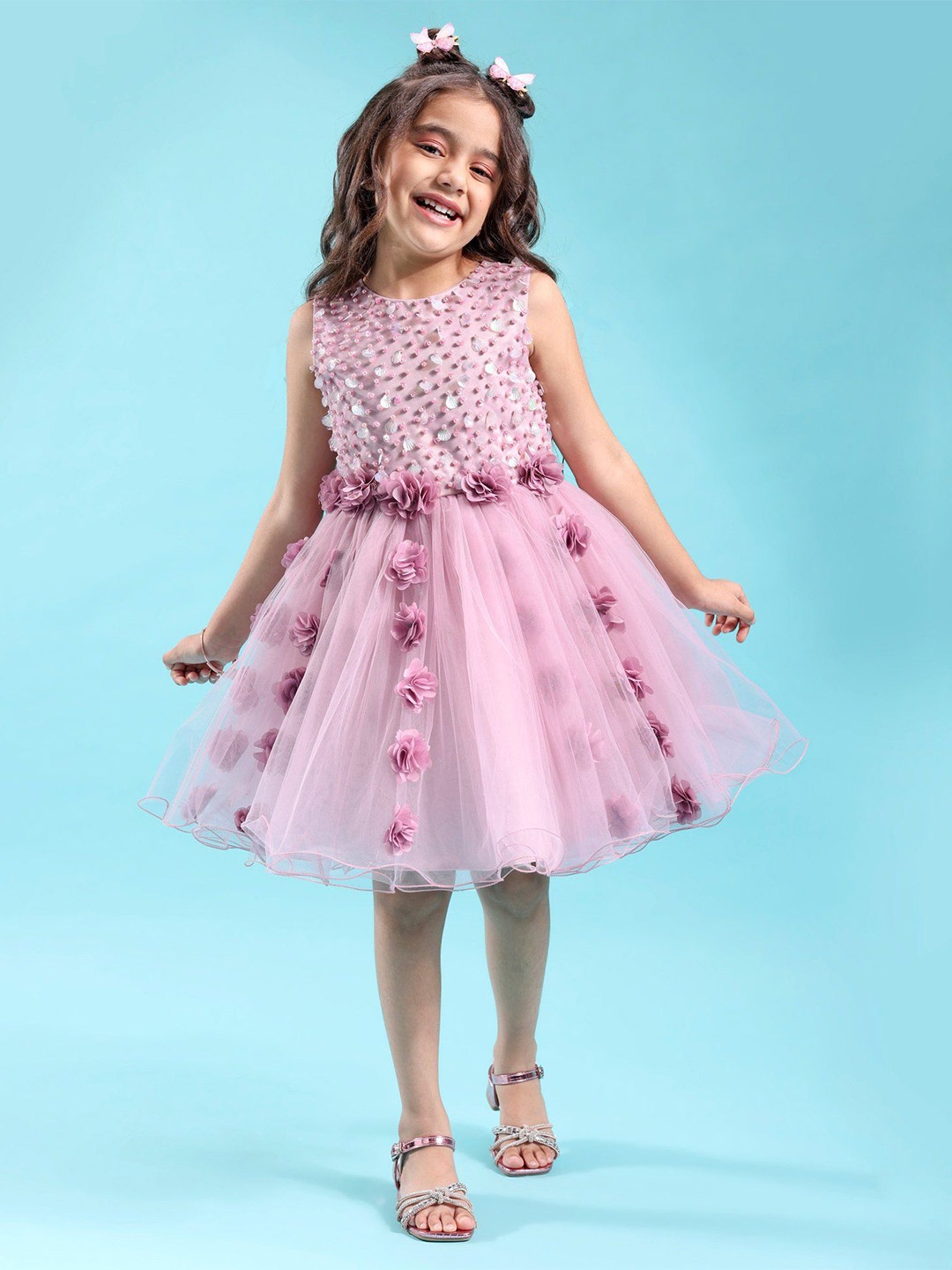 

Mark & Mia Girls Sleeveless Fit and Flare Party Dress, Pink