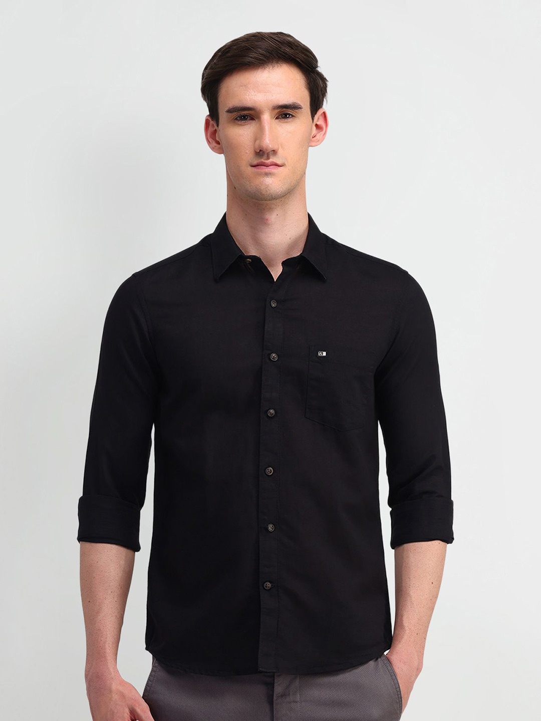 

Arrow Sport Men Manhattan Slim Fit Opaque Casual Shirt, Black