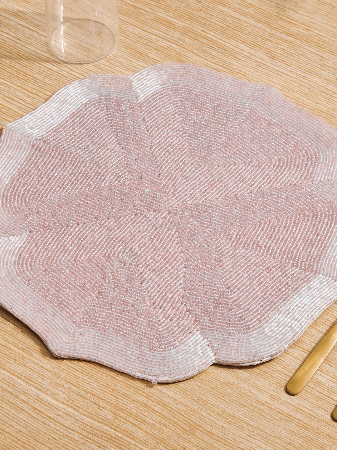 

Home Centre Drake Pink Beaded Table Placemat