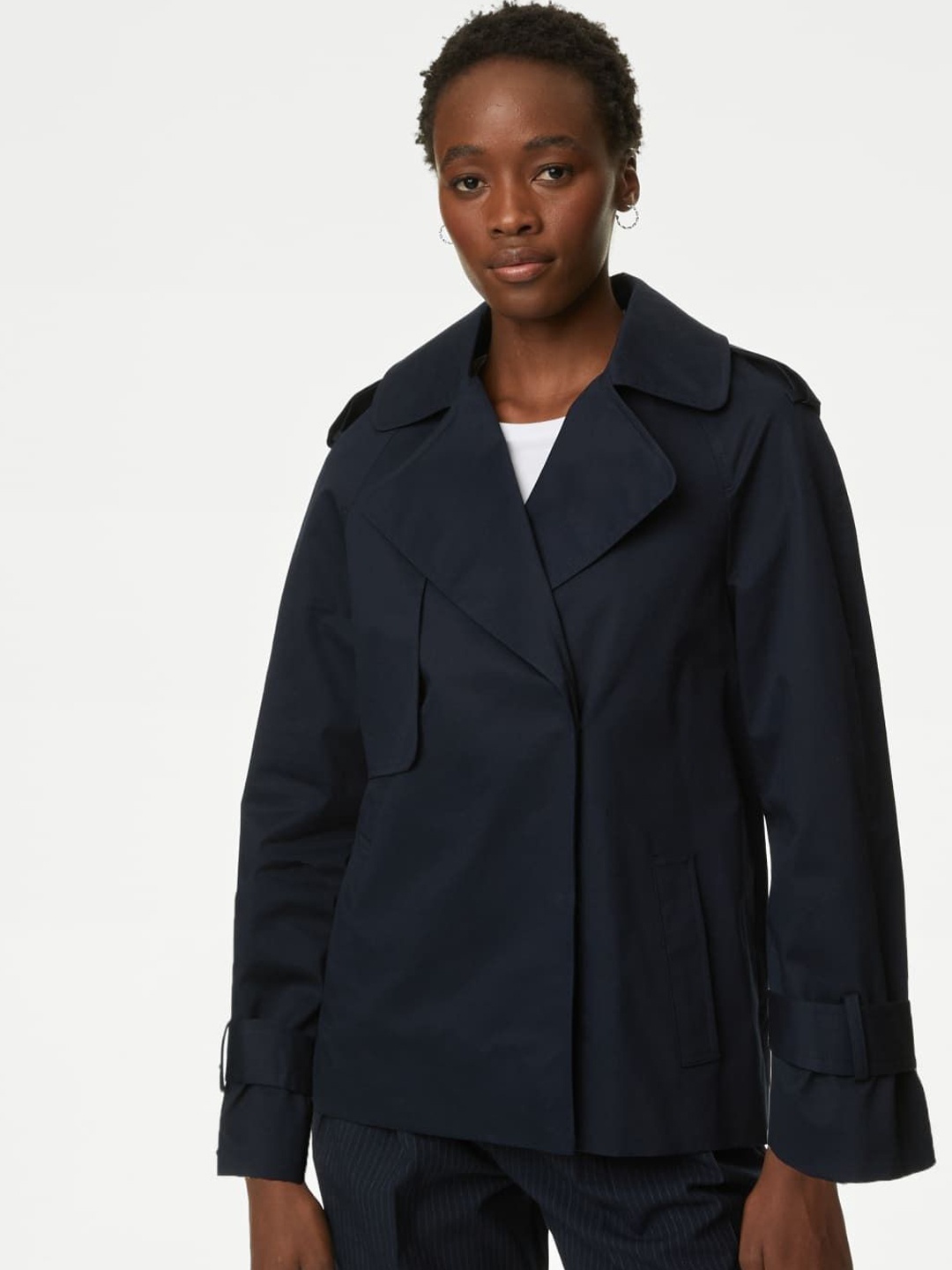 

Marks & Spencer Single-Breasted Trench coat, Navy blue