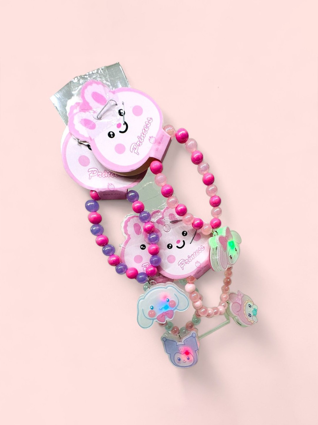 

Samsara Couture Girls Set of 4 Ponytail Holders, Pink