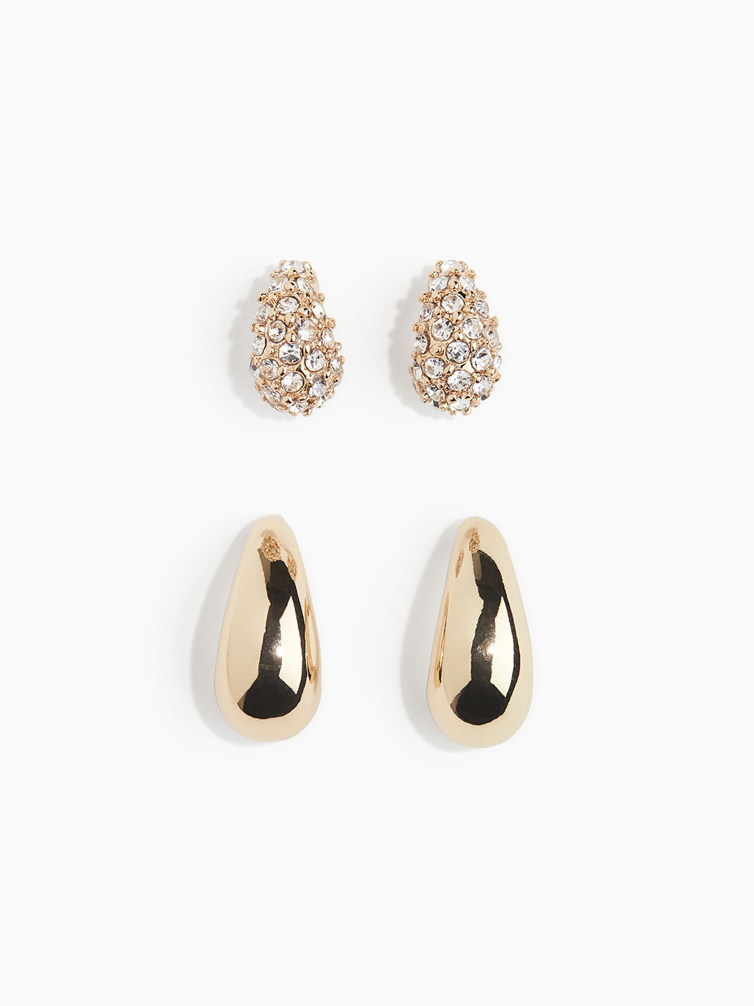 

H&M 2 Pairs Earrings, Gold