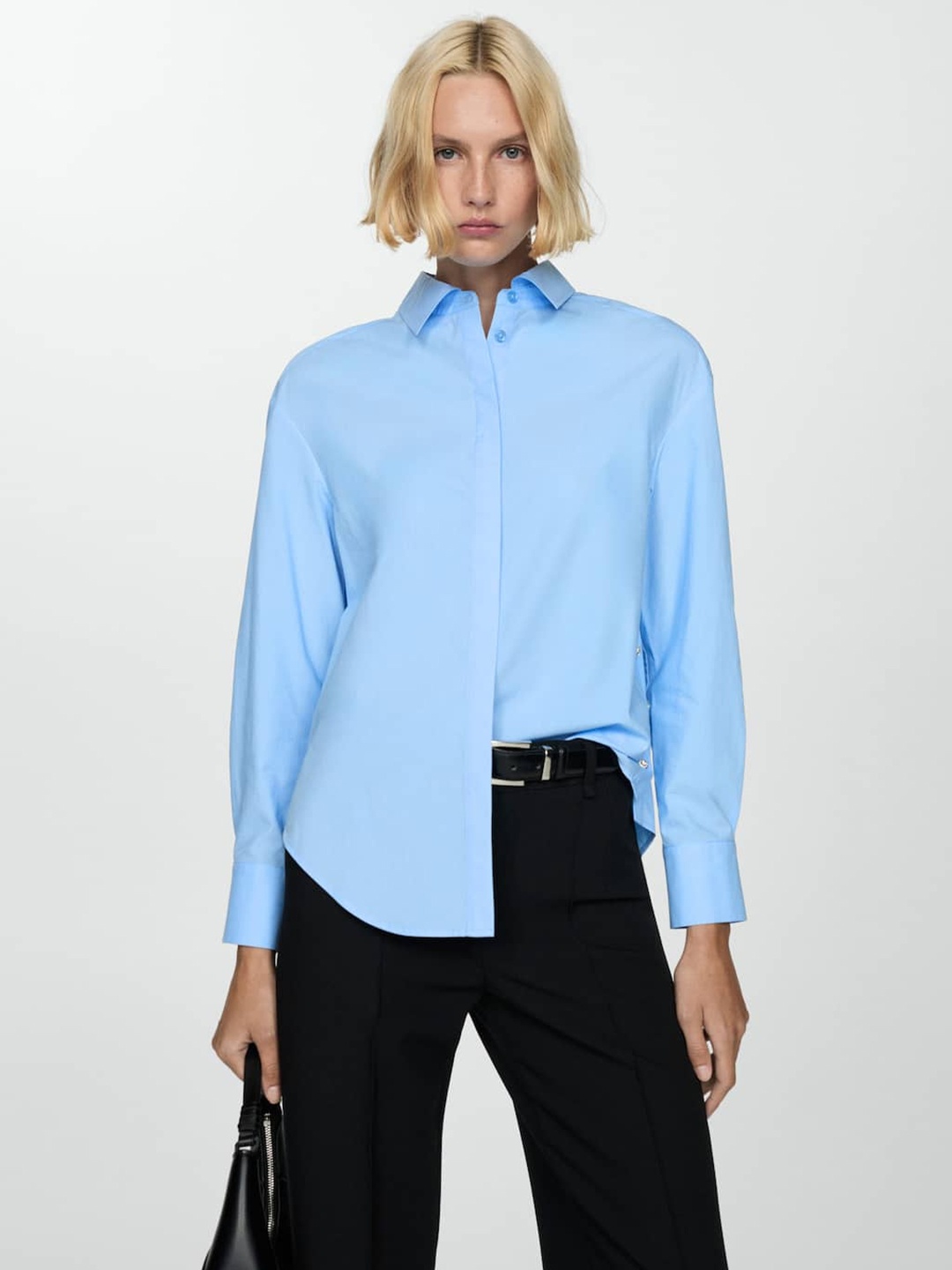 

MANGO Slit Detail Formal Shirt, Blue