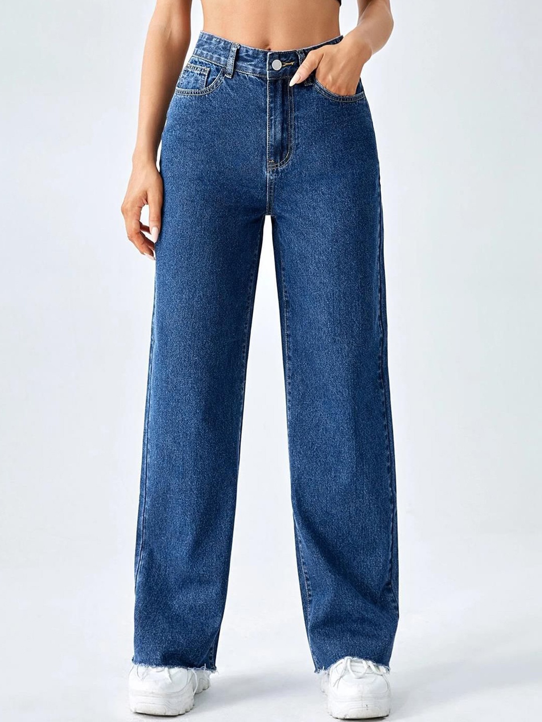 

Kotty Women Straight Fit High-Rise Stretchable Jeans, Blue