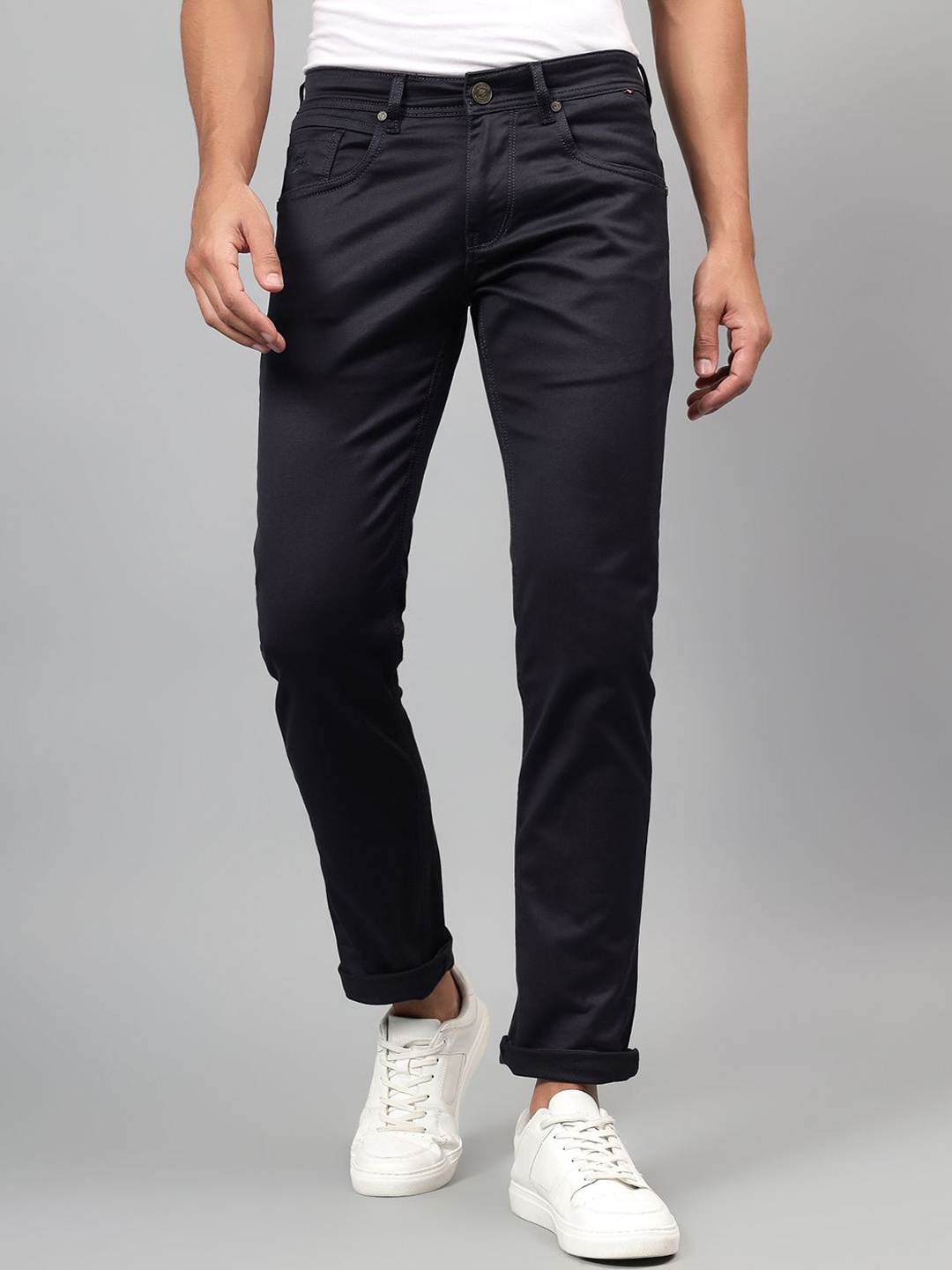 

Cantabil Men Jean Stretchable Jeans, Navy blue