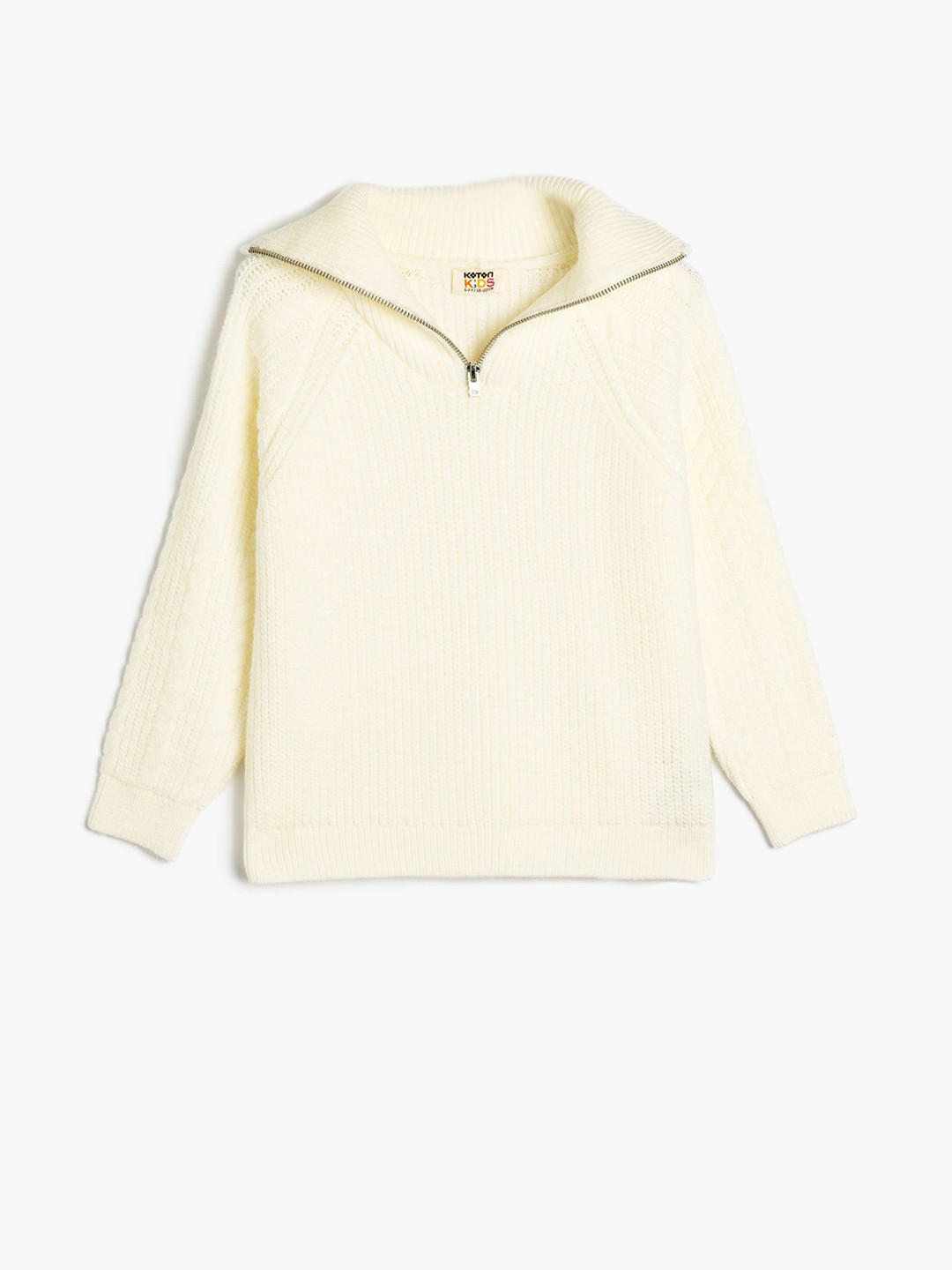 

Koton Girls Cable Knit Pullover, White