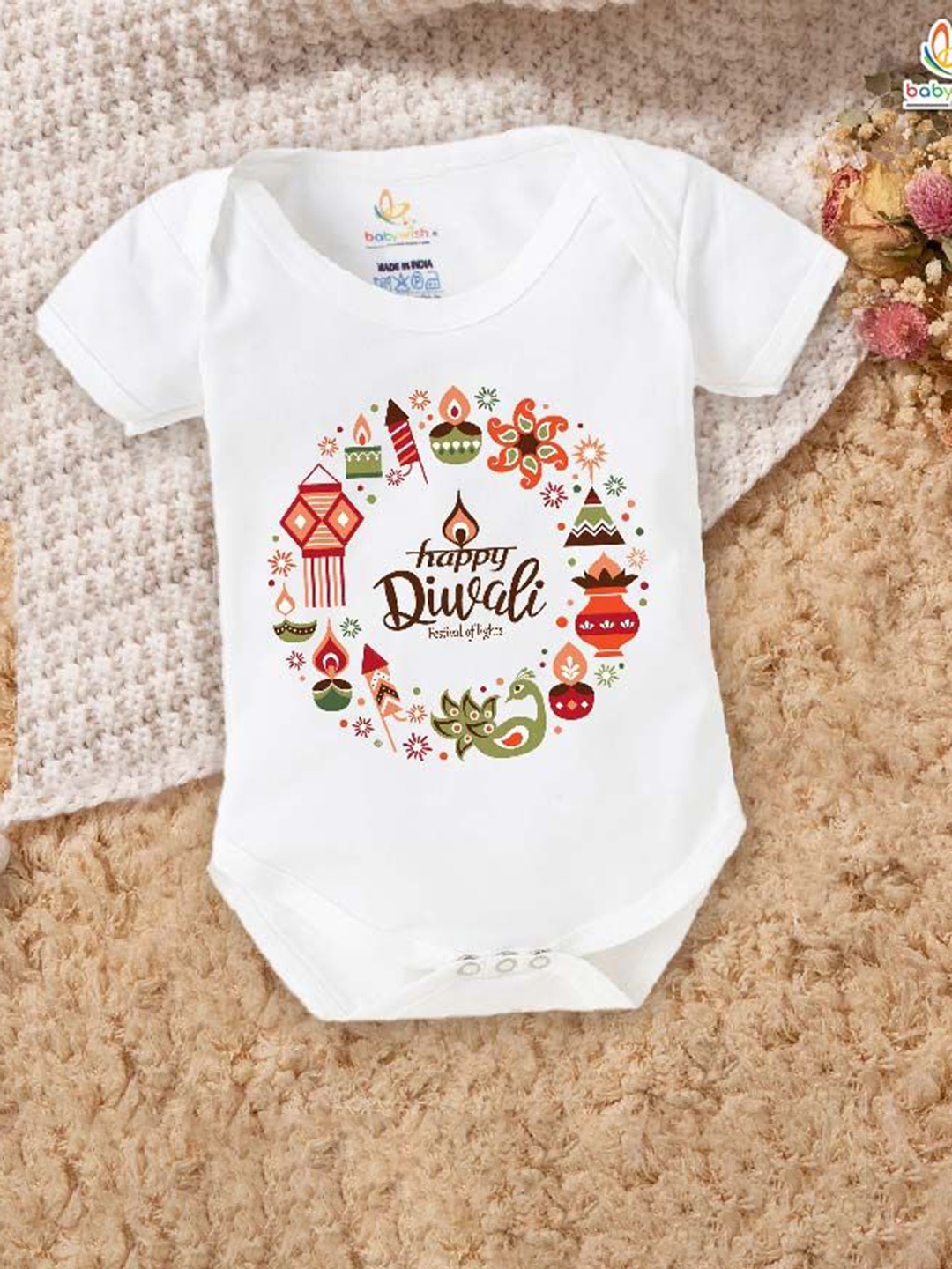 

Babywish Kids cotton Bodysuit, White